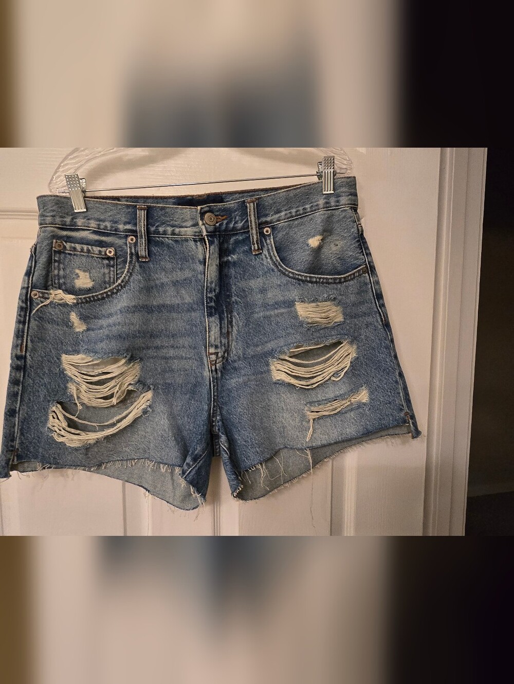 Aeropostale Distressed Blue Denim Jean Shorts